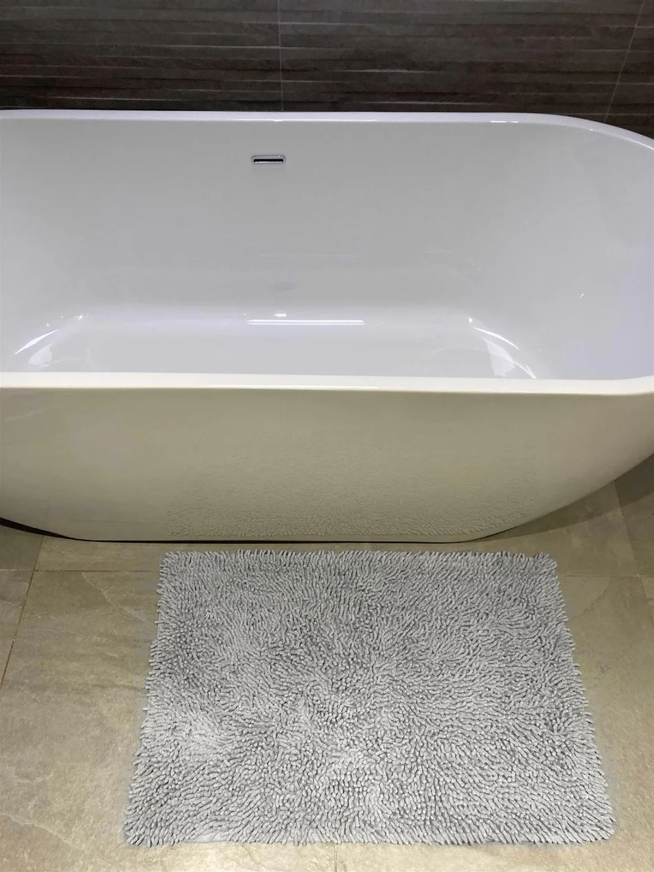Cotton Loop Bath Mats - Silver: the shop's own photo