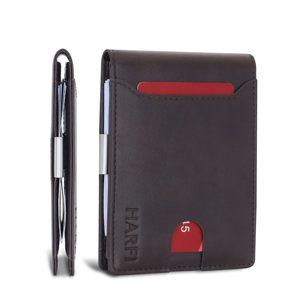 RFID Minimalist Leather Slim Wallet with Money Clip – Stylish Card Holder for Men: the shop's own photo