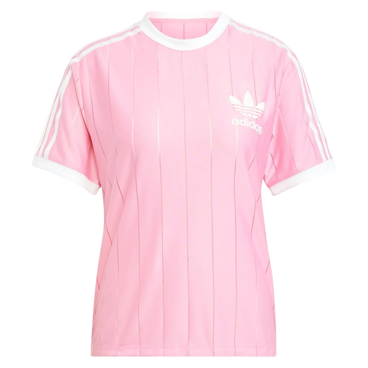 adidas Originals Women's Adicolor 3-Stripes Pinstripe T-Shirt - Bliss Pink | Size: S: the shop's own photo