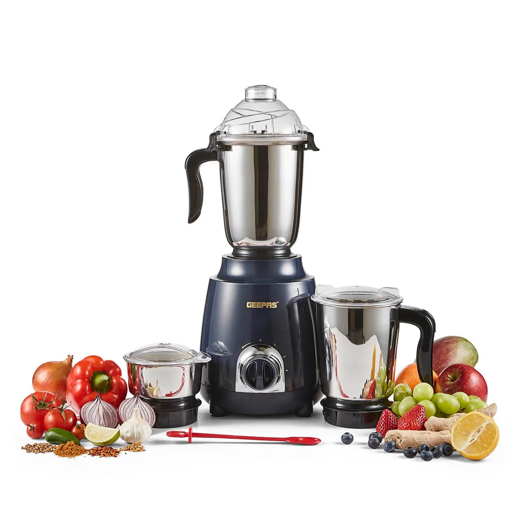 3-In-1 Navy Stainless Steel Wet and Dry Mixer Grinder 600W: the shop's own photo