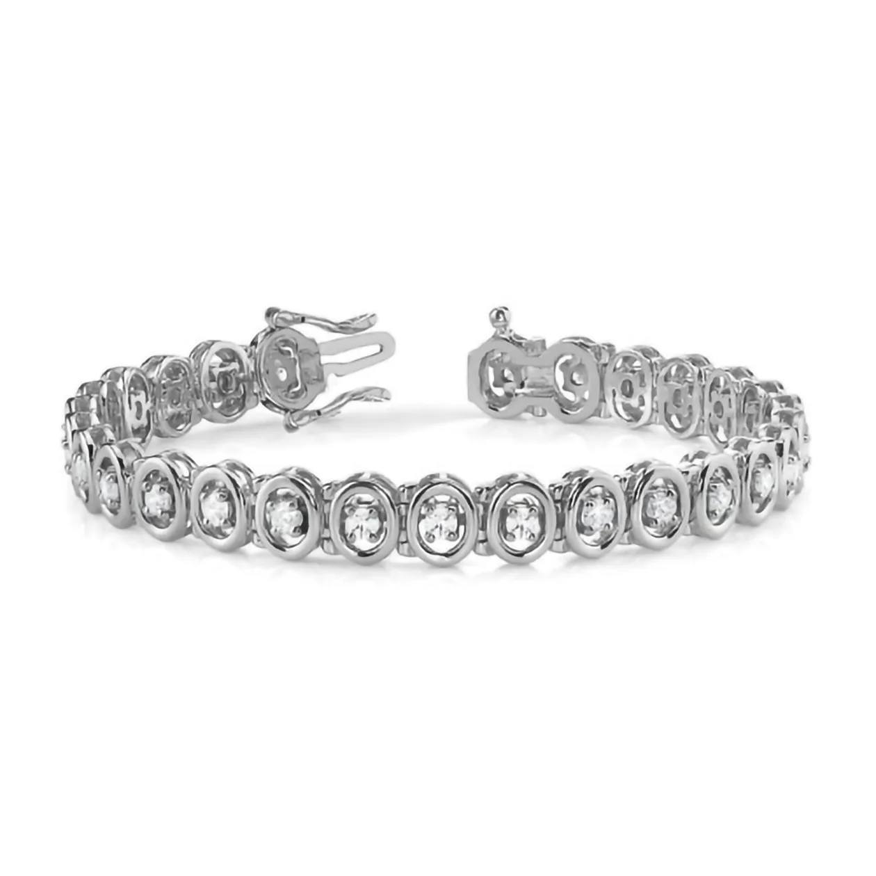 Classic Round Brilliant Diamond Tennis Bracelet in 9K/18K Gold or Platinum - 18k Yellow Gold / 2.50 Carat / Lab Grown Diamond: the shop's own photo