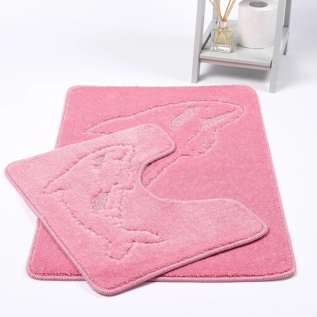 Dolphin 2pc Bath Mat and Pedestal Set - Pink: the shop's own photo