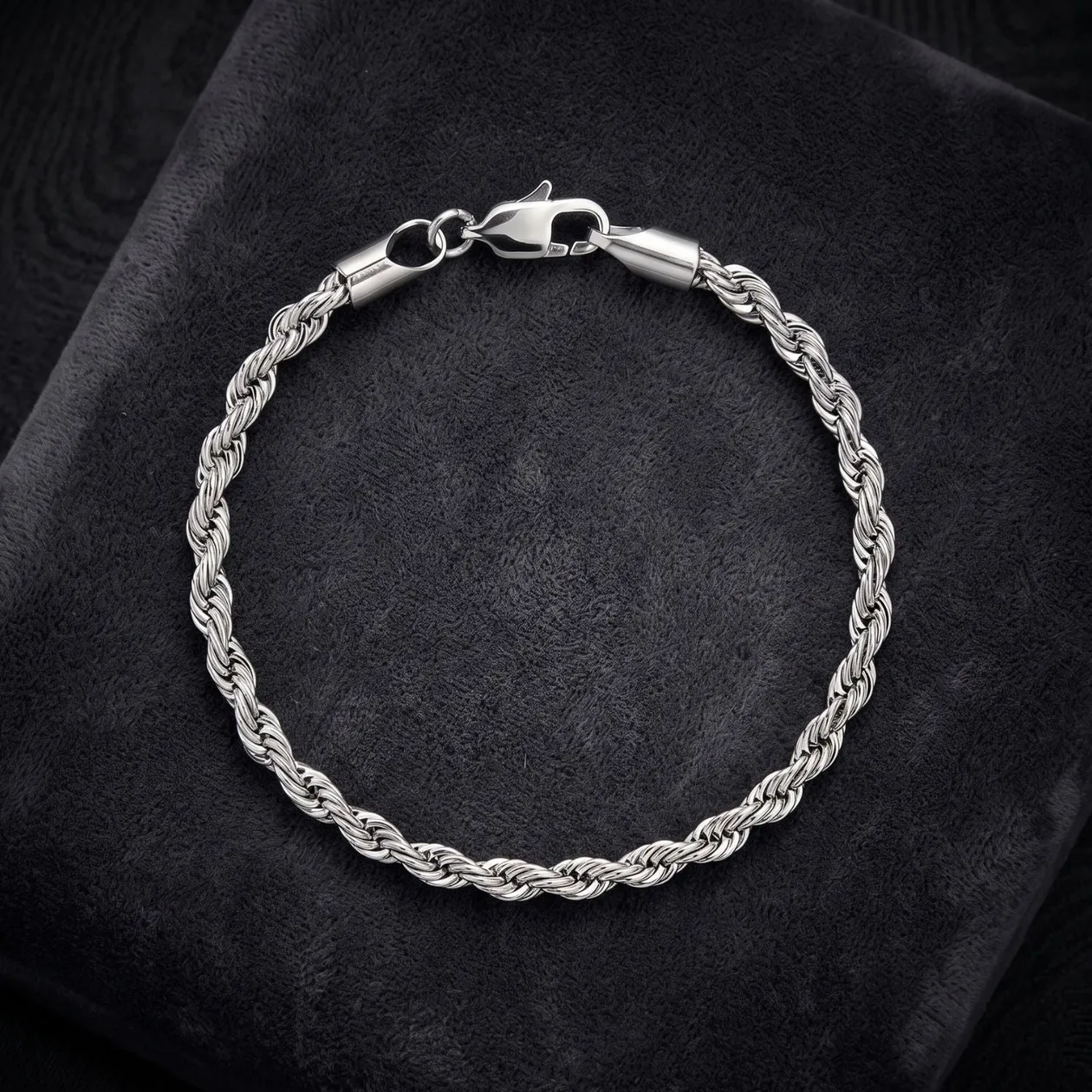Silver Rope Chain Bracelet for Men - 8 inches: the shop's own photo
