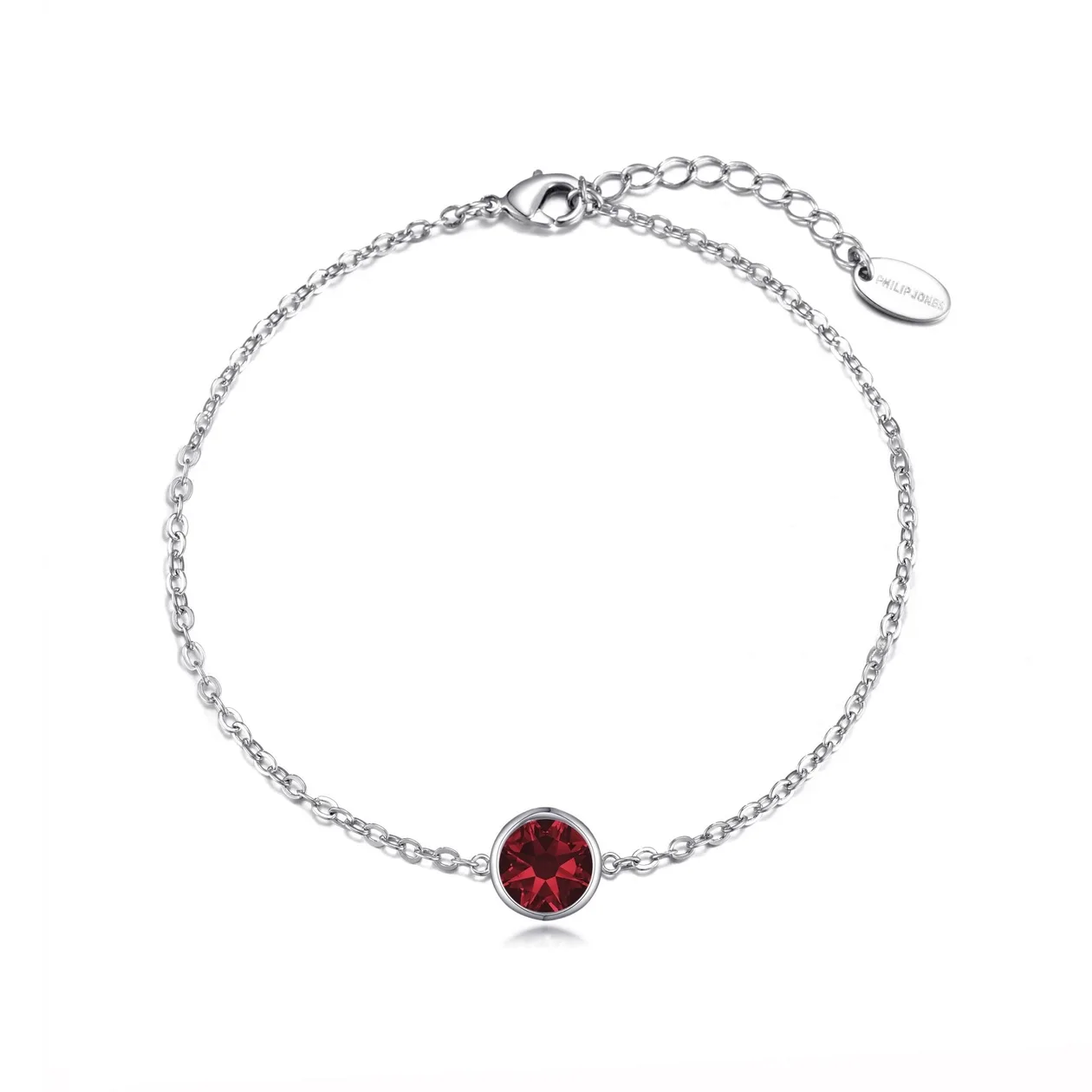 Dark Red Crystal Anklet Created with Zircondia® Crystals: the shop's own photo
