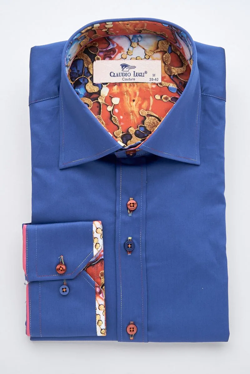 Royal Blue Shirt with Abstract Contrast: the shop's own photo