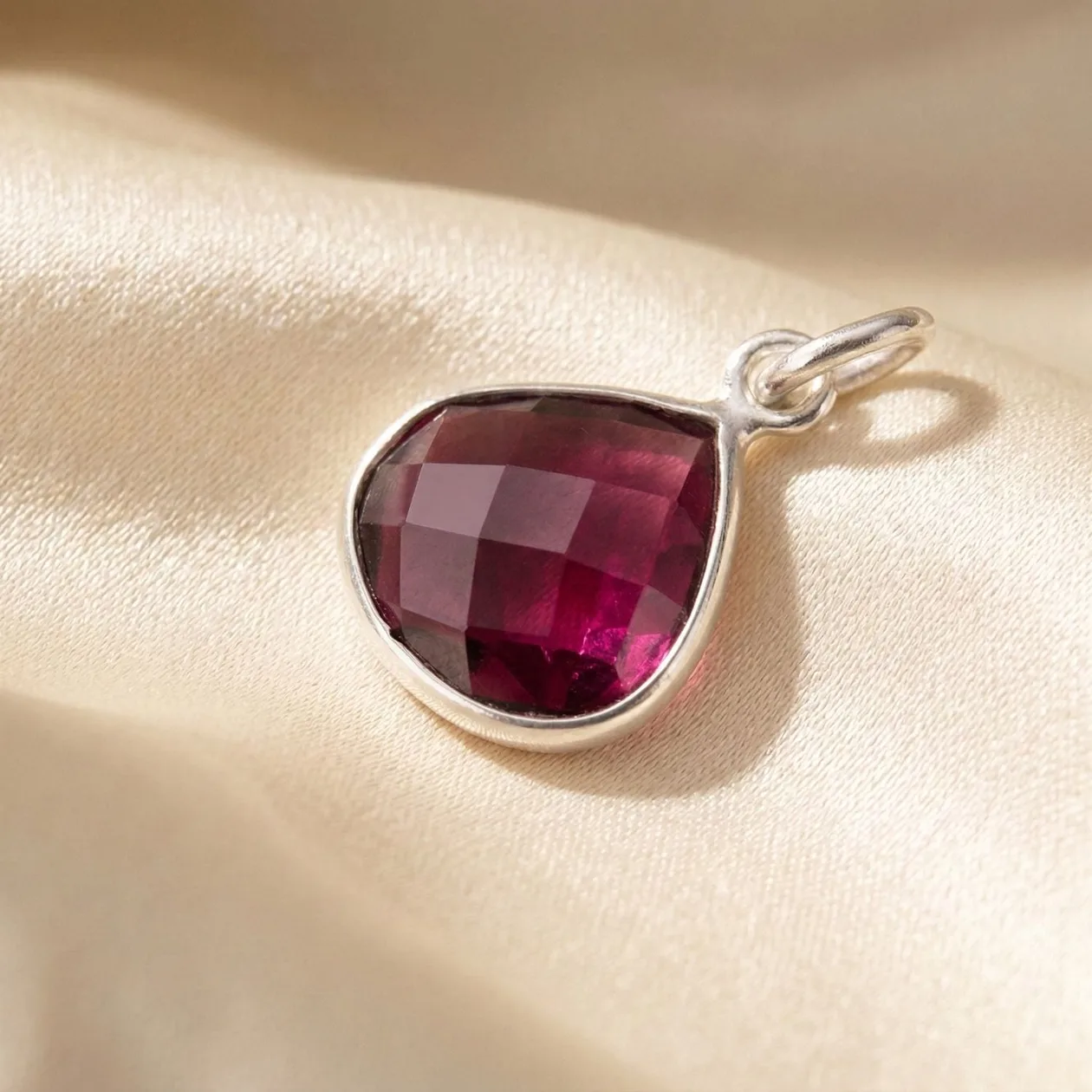 Shiny Pink Tourmaline October Birthstone Silver Pendant: the shop's own photo
