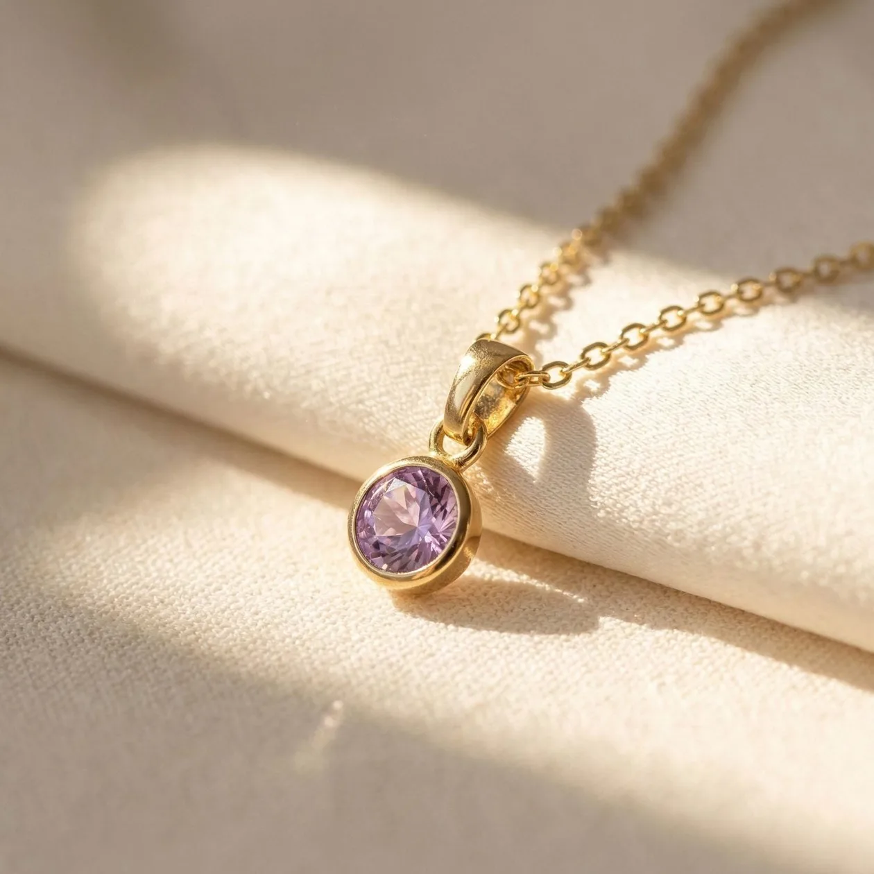 Mini Round Alexandrite June Birthstone Pendant Necklace: the shop's own photo