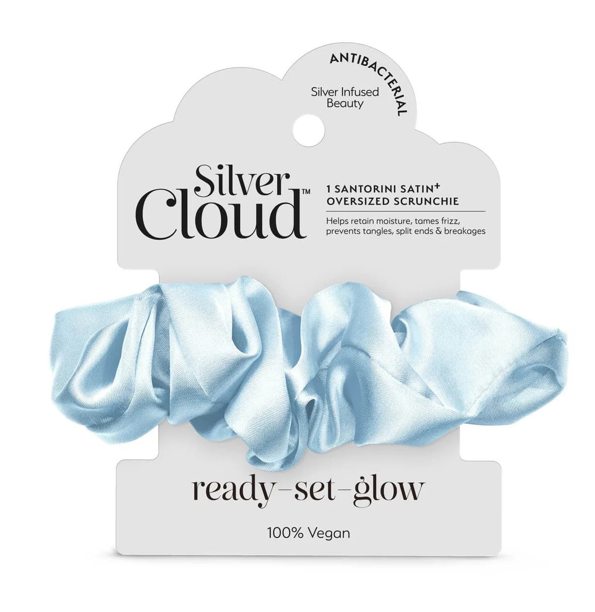 Satin+ Oversized Soft Hair Scrunchie Santorini Blue: the shop's own photo