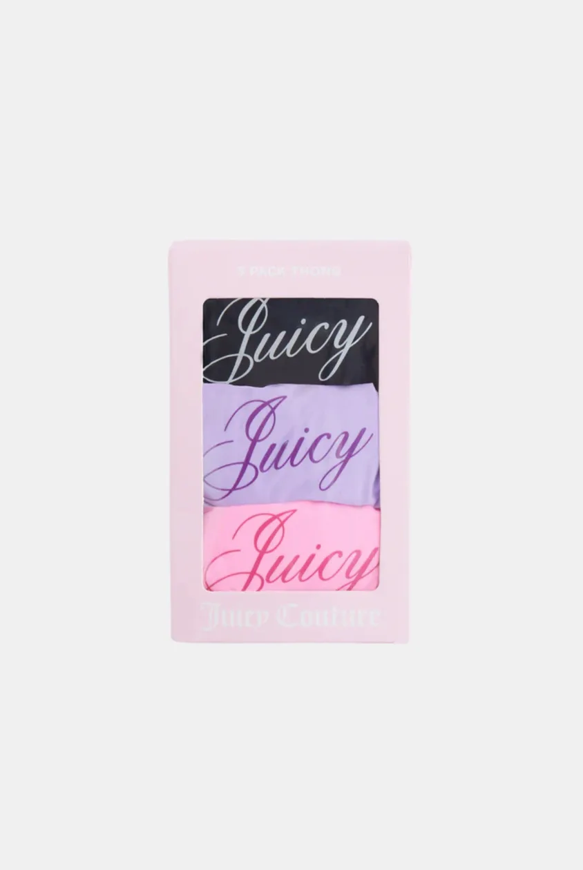 PACK OF 3 MICROFIBRE SCRIPT PRINT THONGS - XL / Multi: the shop's own photo