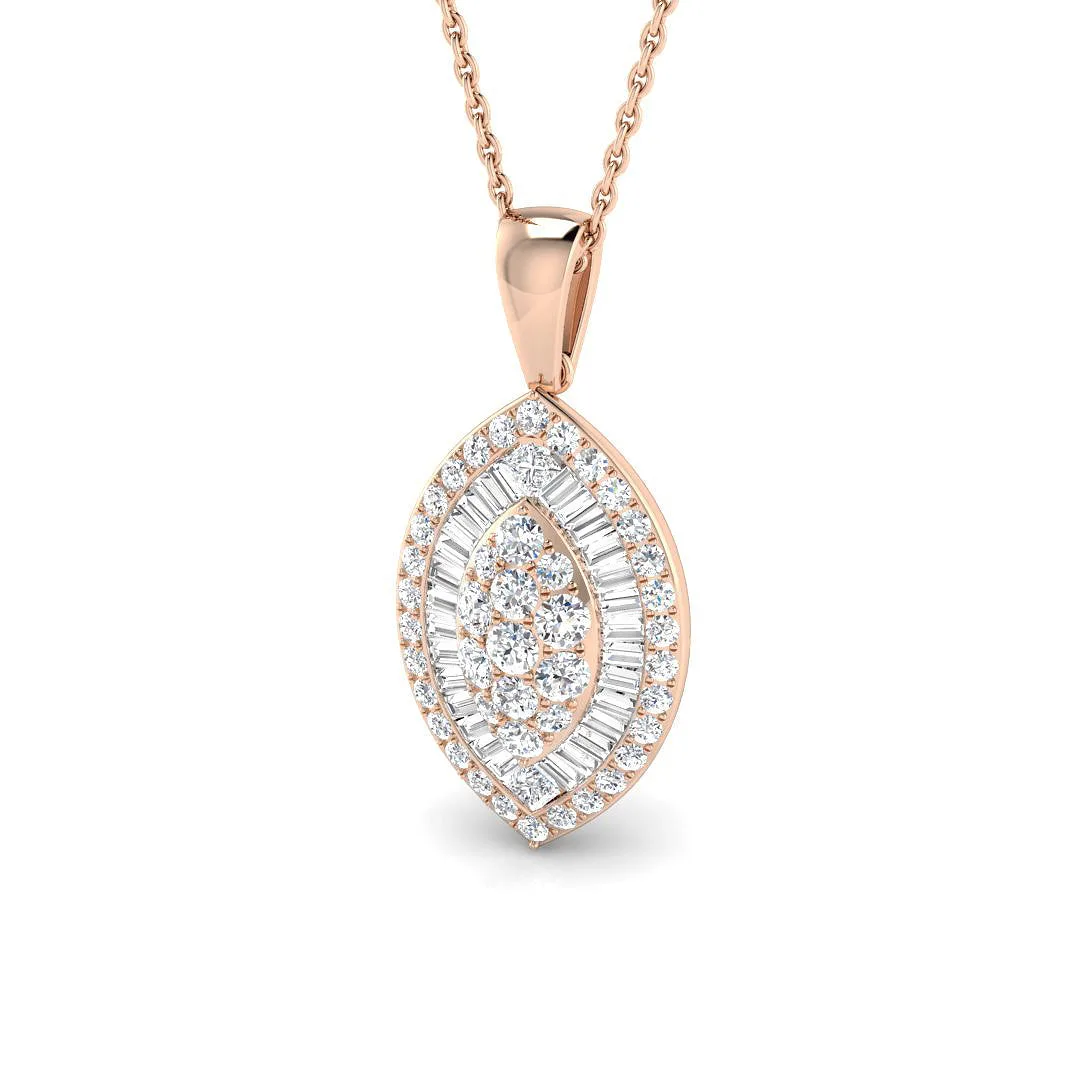 Teardrop Diamond Pendant | Rose Gold Pendant Necklace - 18k White Gold / Natural Diamond(F/SI) / 2.50 Carat: the shop's own photo