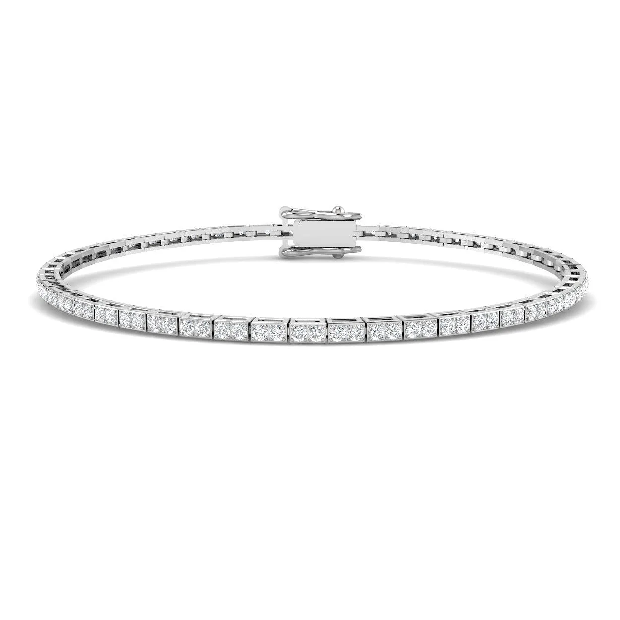 Platinum Lab Grown Round Diamond Tennis Bracelet – Prong Set Diamond Bracelet with Secure Box Clasp - 18k Yellow Gold / 1.20 Carat / Natural Diamond: the shop's own photo