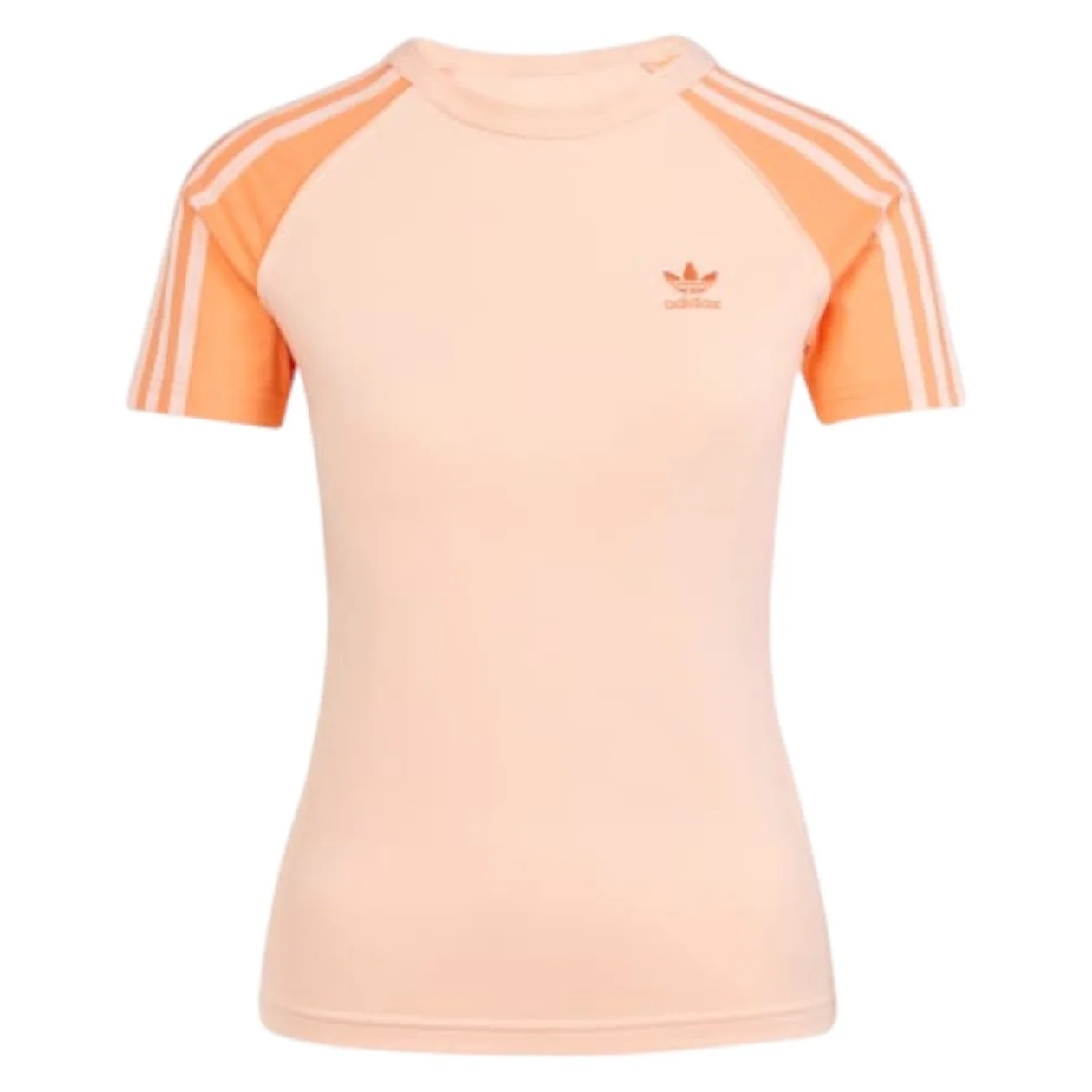 adidas Originals Women's Adicolor 3-Stripes Raglan Slim Tee - Glow Pink | Size: XL: the shop's own photo