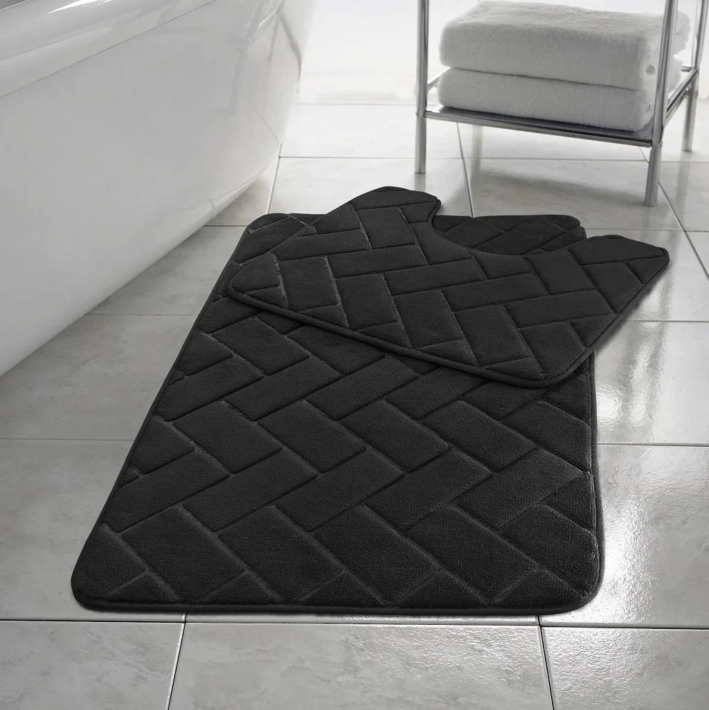 Memory Foam Blocks Bath Mats - Black: the shop's own photo