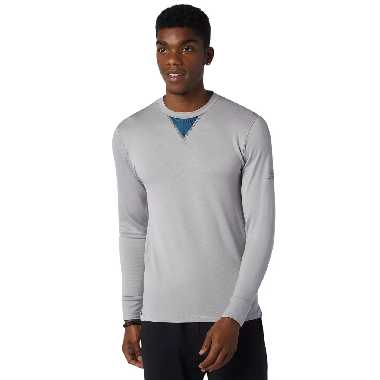 New Balance Q Speed 1NTRO Long Sleeve T Shirt - Grey | Size: S: the shop's own photo