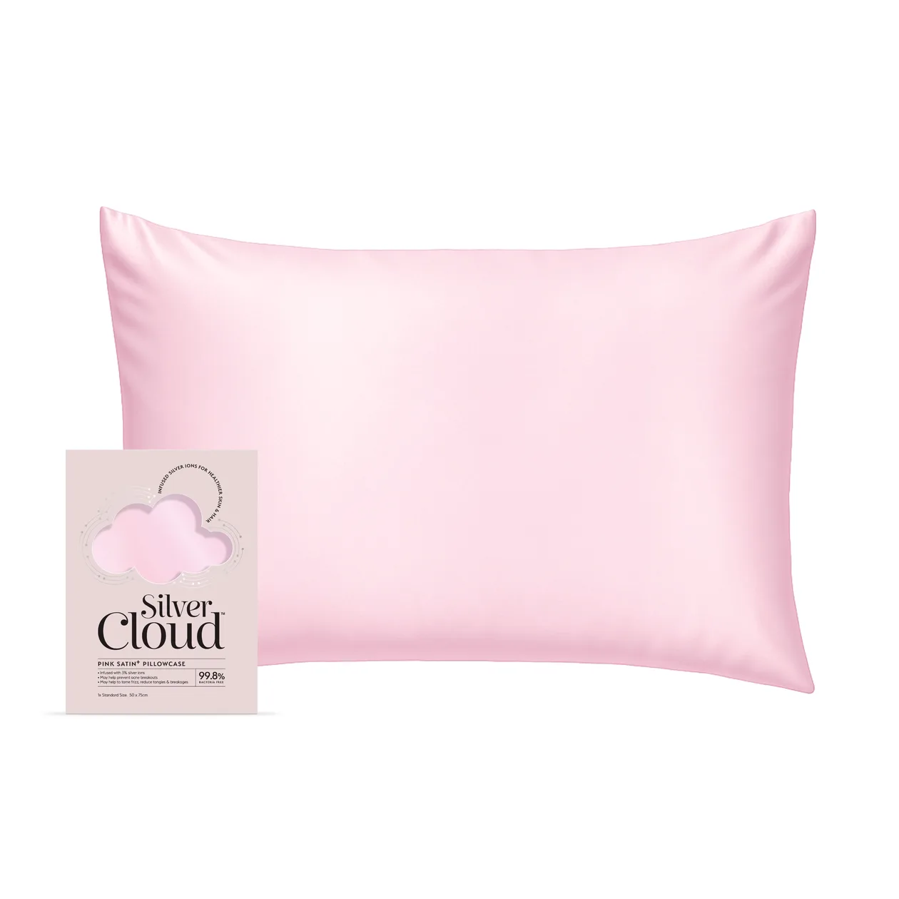 Pink Soft Satin Beauty Pillowcase infused with Silver Ions: the shop's own photo