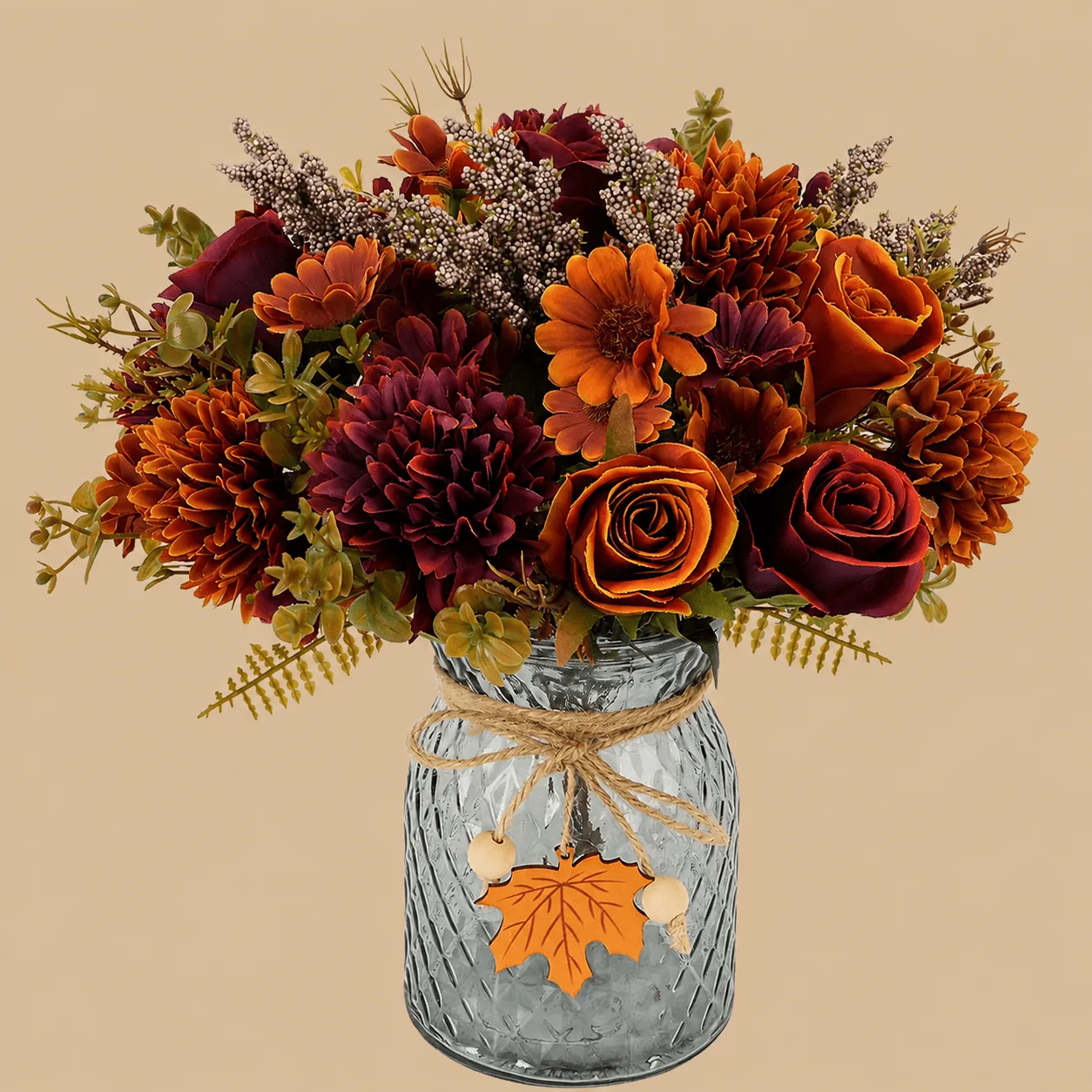Autumn Artificial Rose & Hydrangea Arrangement: the shop's own photo