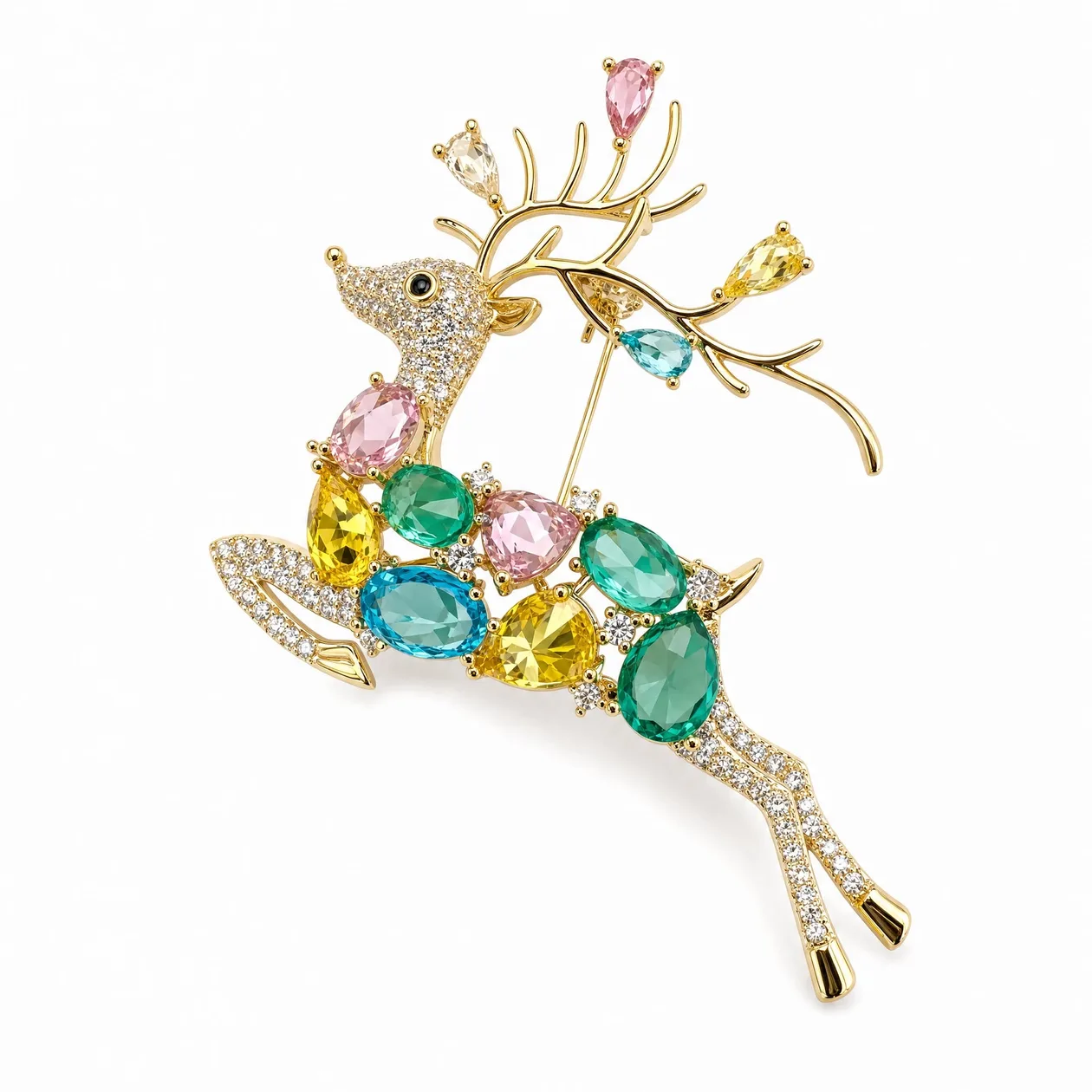 Multicolour Crystal Reindeer Brooch: the shop's own photo