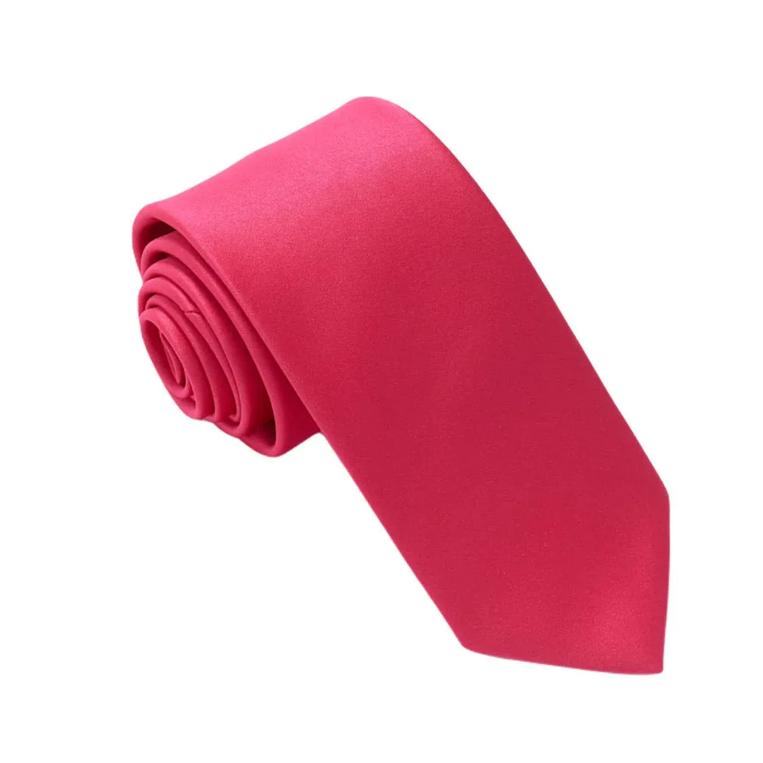 Cerise Pink Satin Wedding Tie: the shop's own photo