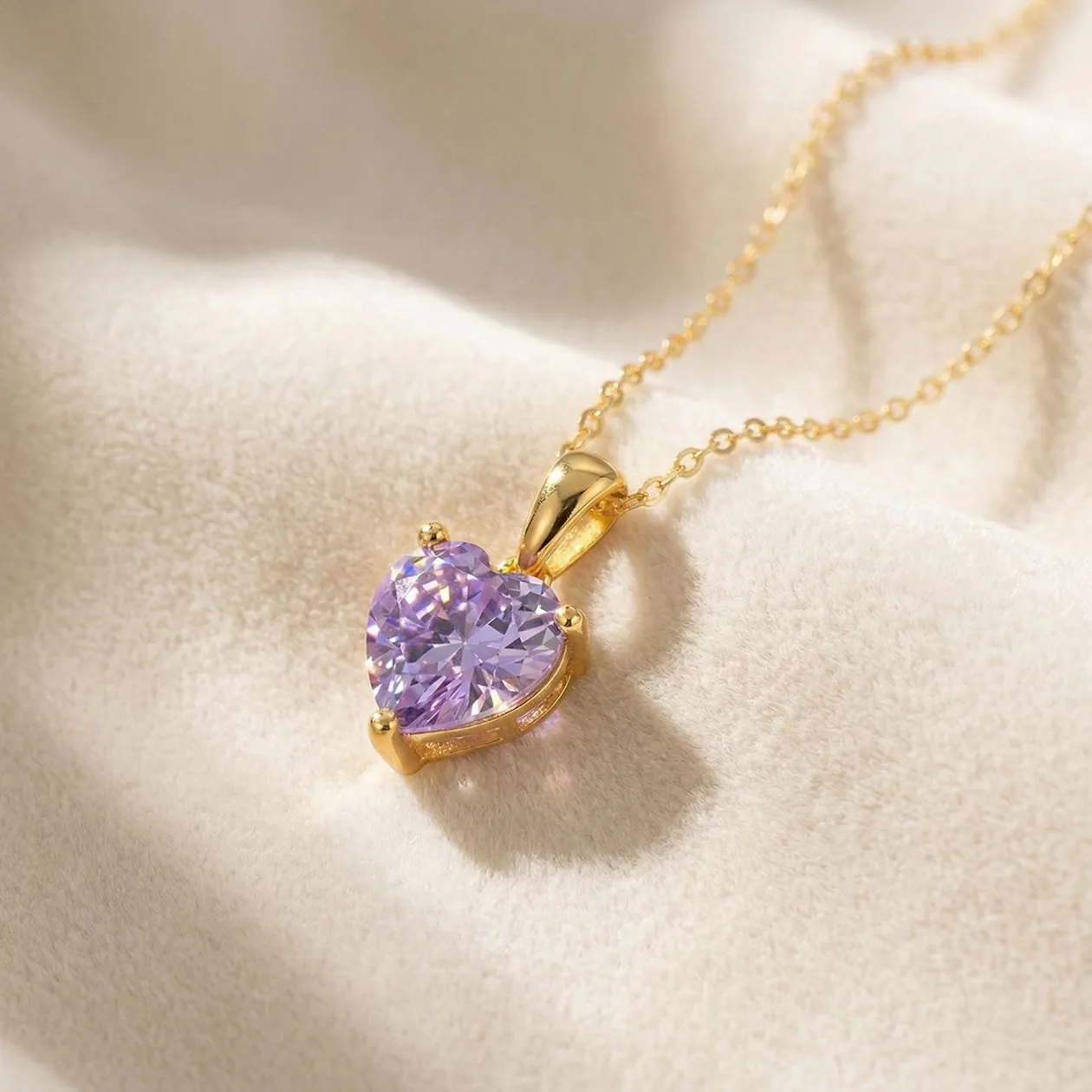 Alexandrite June Birthstone Love Heart Pendant Necklace: the shop's own photo