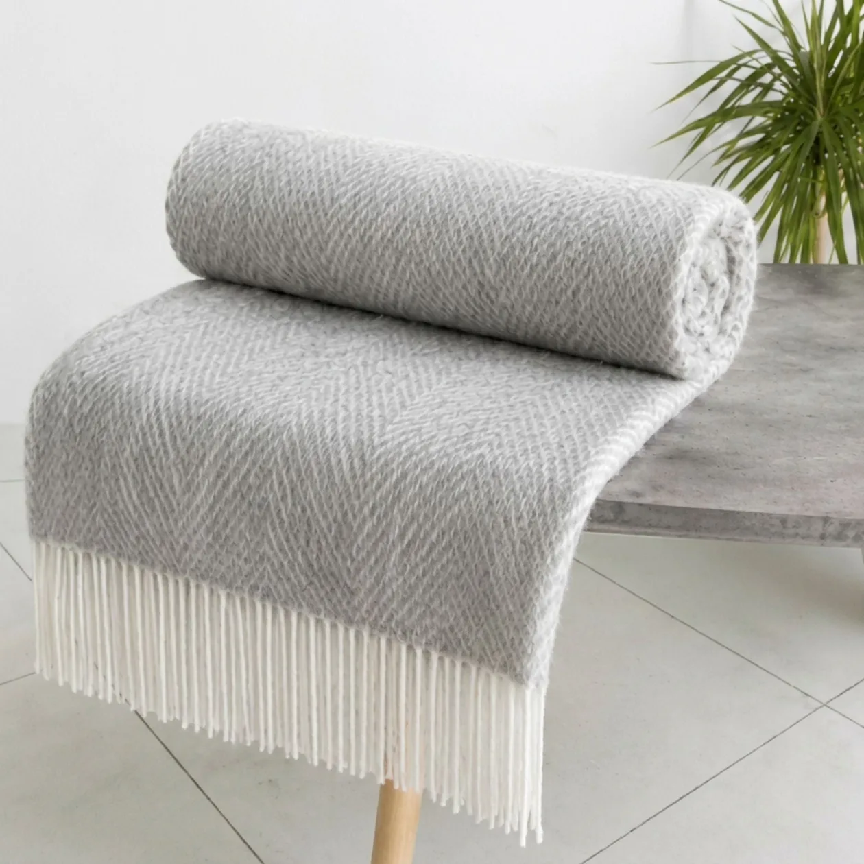 Faux Mohair Throw Blanket 150x200cm - Grey: the shop's own photo