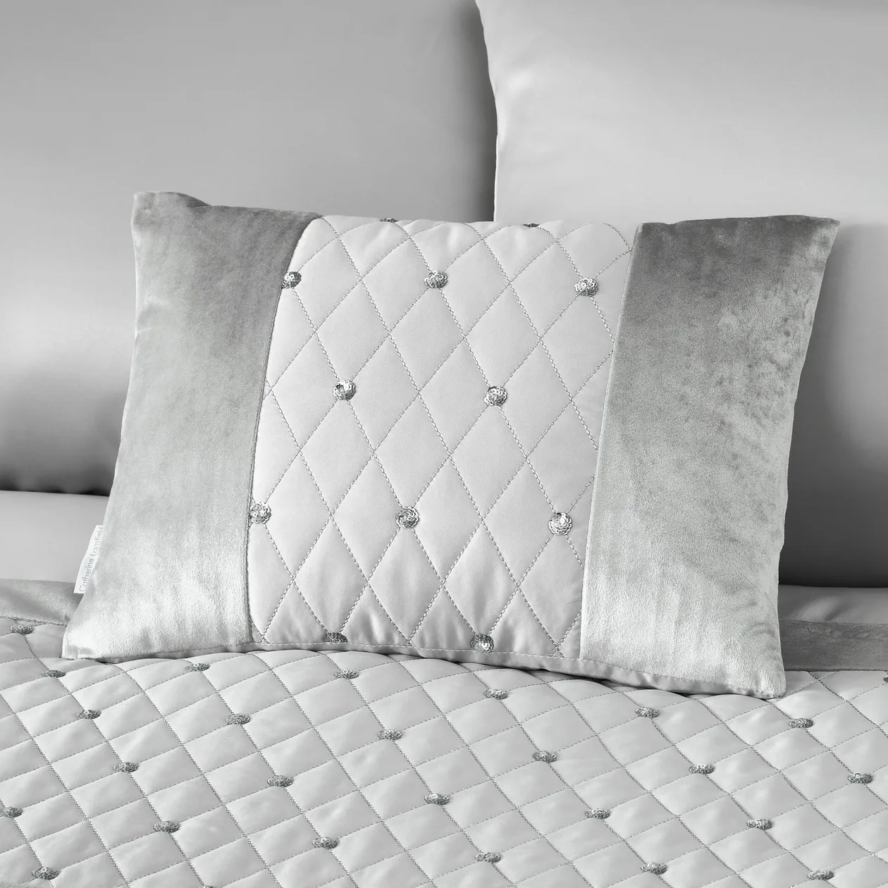 Catherine Lansfield Sequin Cluster Cushion - Silver: the shop's own photo
