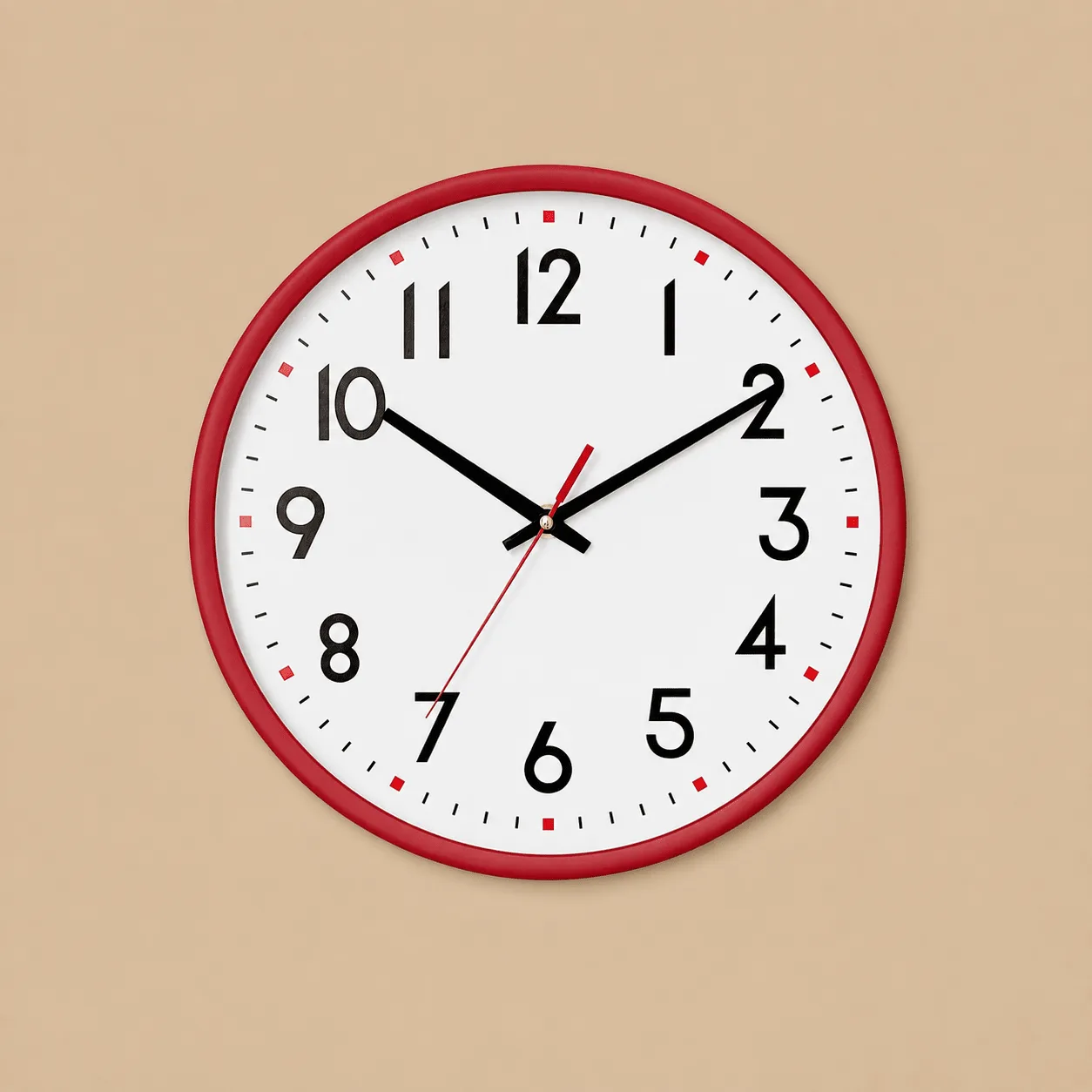 Red Silent Wall Clock: the shop's own photo