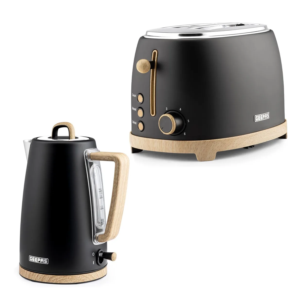 NordiQ Black 2-Slice Toaster & 1.7L Electric Kettle Matching Set: the shop's own photo