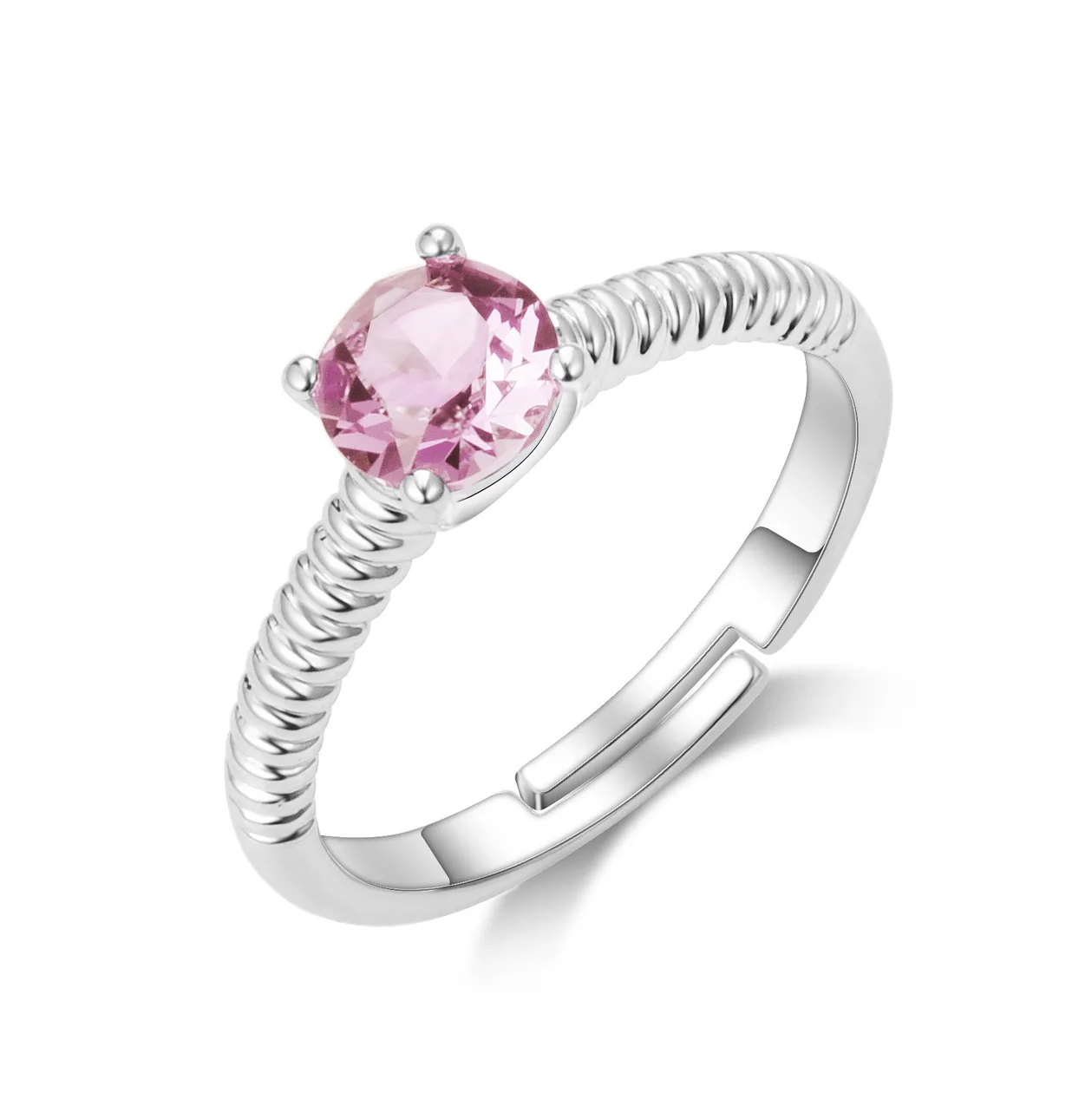 Pink Adjustable Crystal Ring Created with Zircondia® Crystals: the shop's own photo