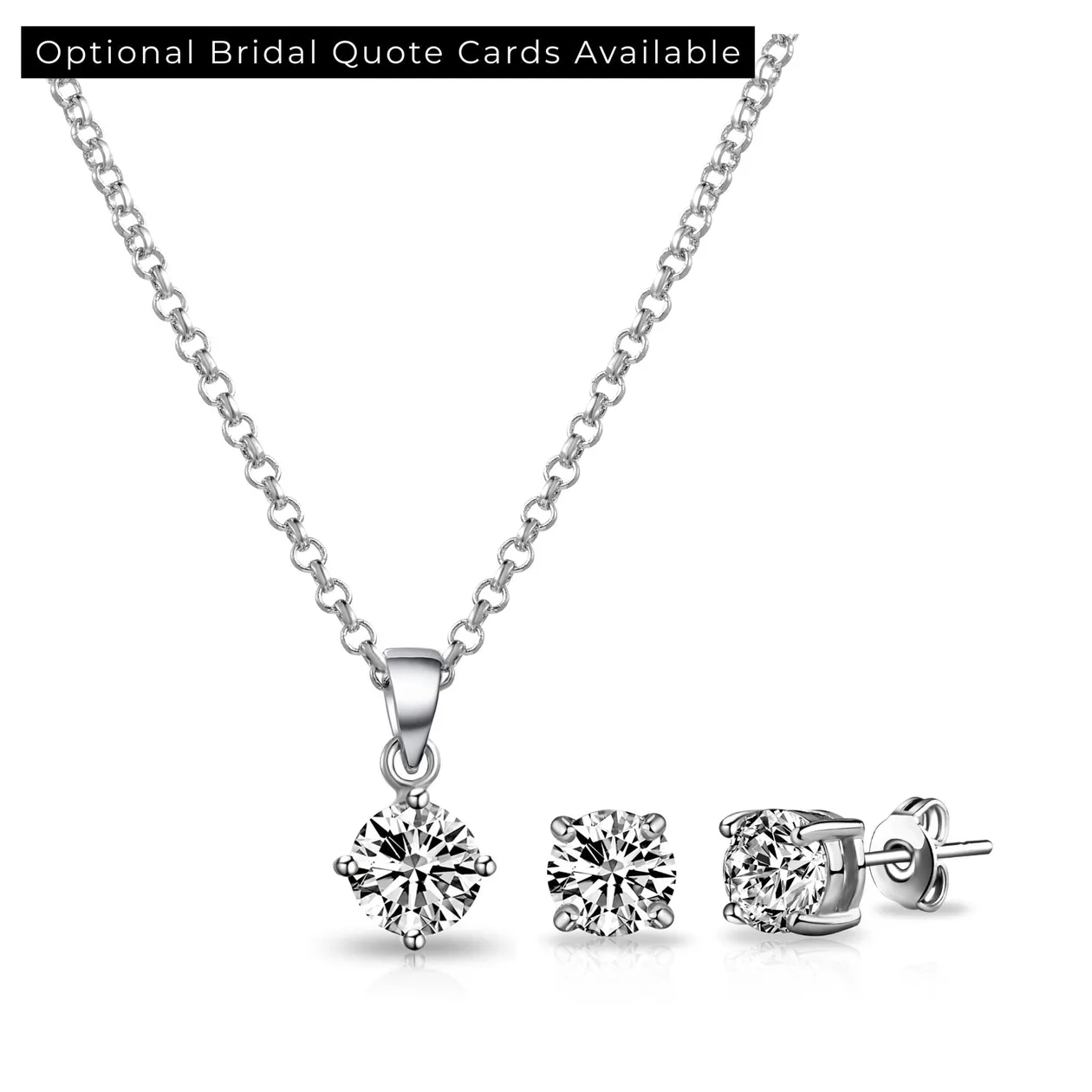 Silver Plated Round Solitaire Bridal Set Created with Zircondia® Crystals: the shop's own photo