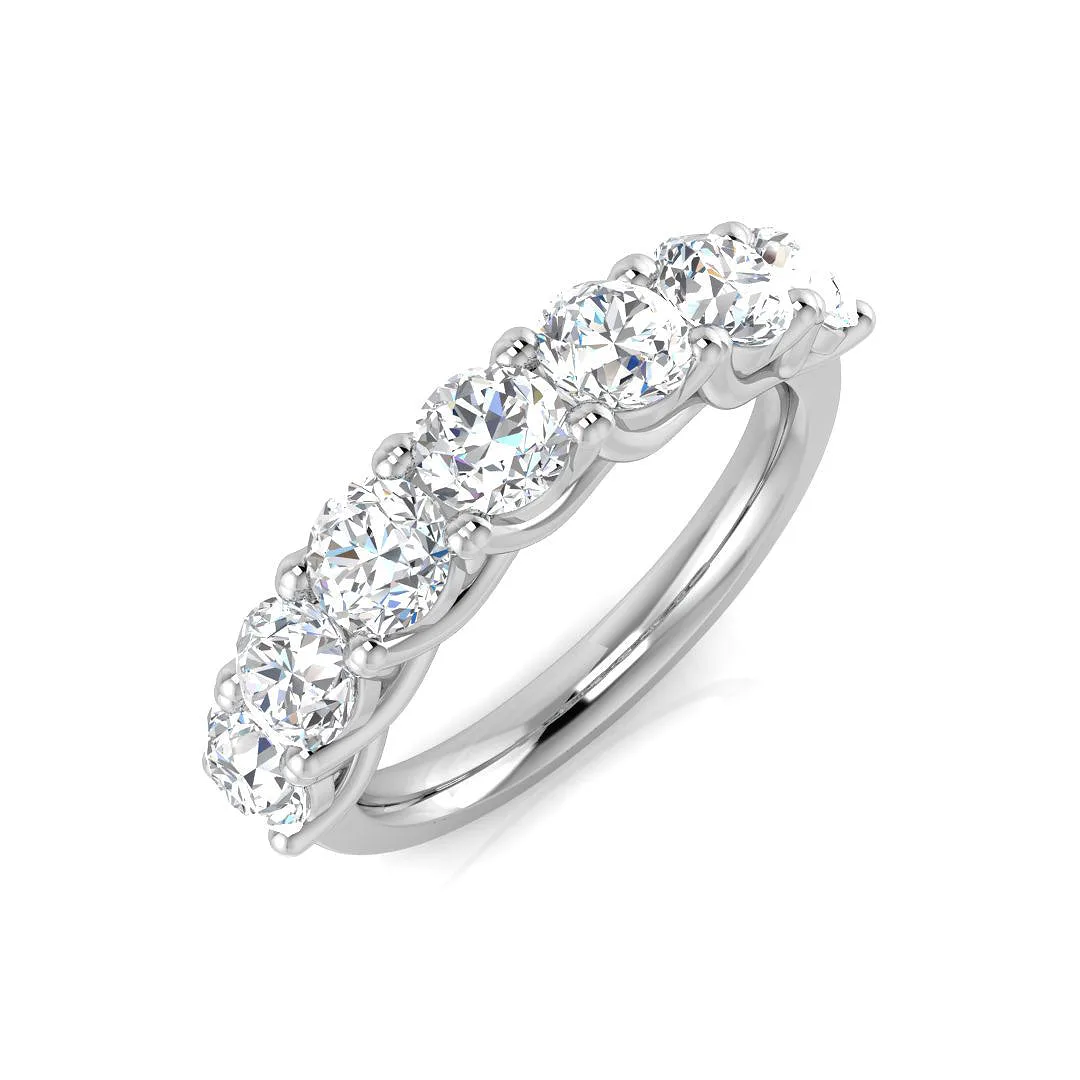 7-Stone Natural Round Cut Diamond Anniversary Ring - Lab-Grown Diamond / 0.75 Carat / 18k Yellow Gold: the shop's own photo