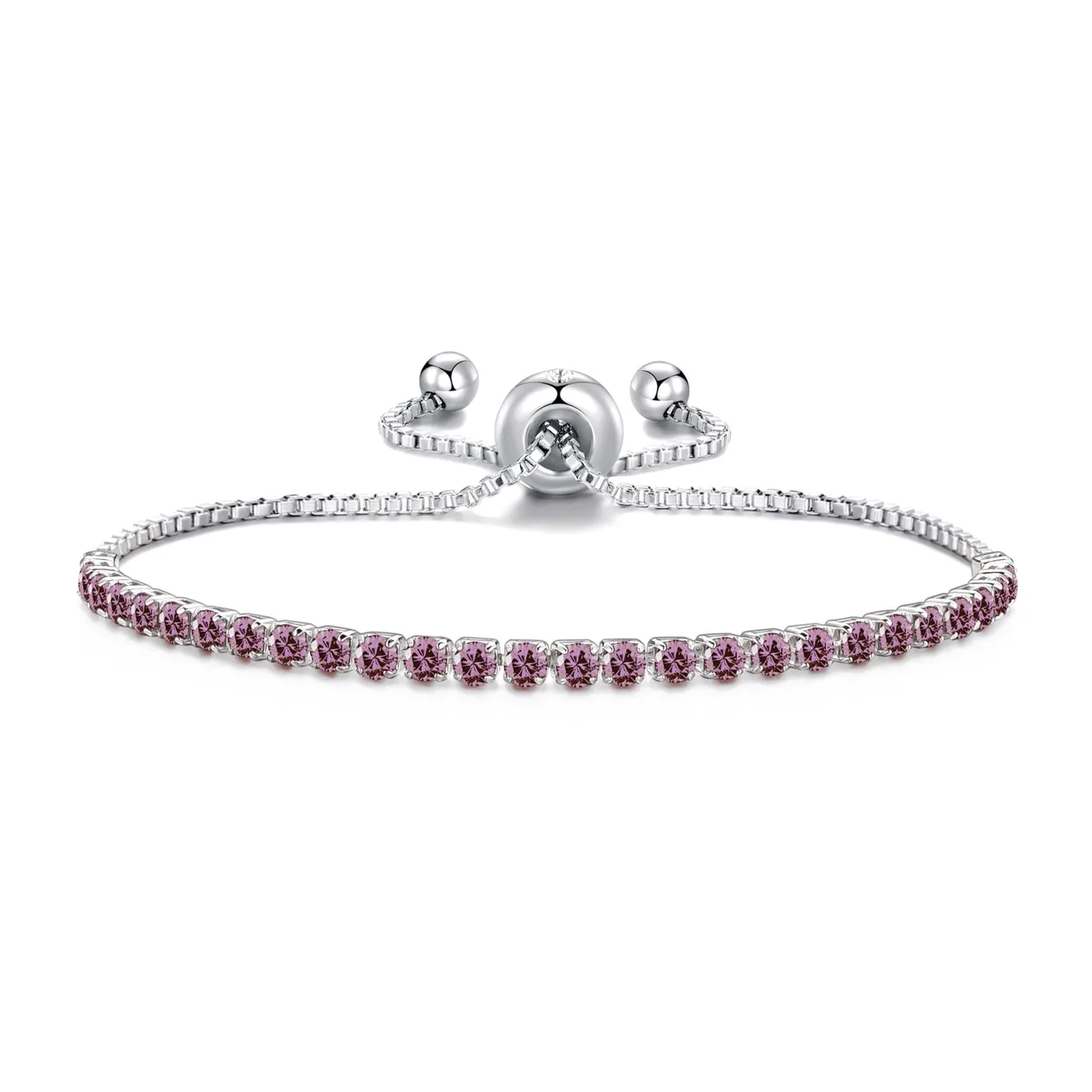 Purple Tennis Friendship Slider Bracelet Created with Zircondia® Crystals: the shop's own photo