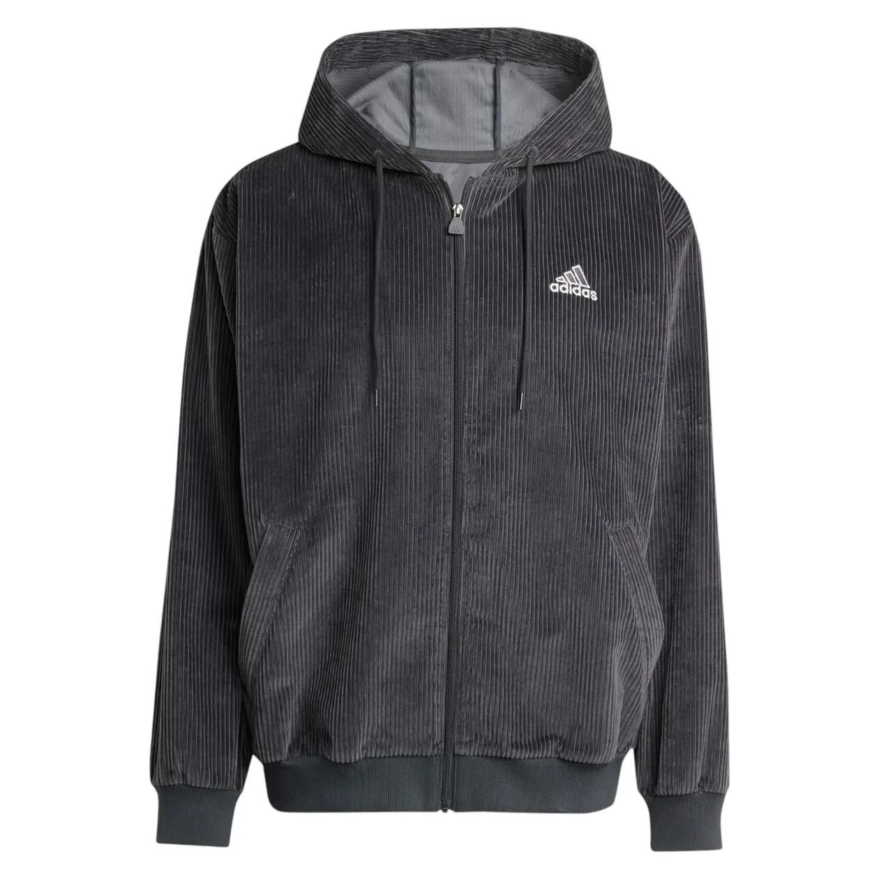 adidas Originals Retro Sports Full Zip Cord Hoodie - Carbon | Size: 2XL: the shop's own photo