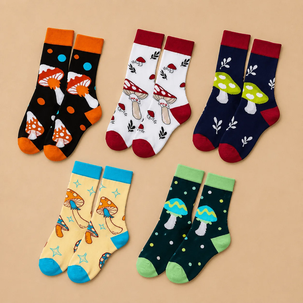 Mushroom Novelty Crew Socks: the shop's own photo