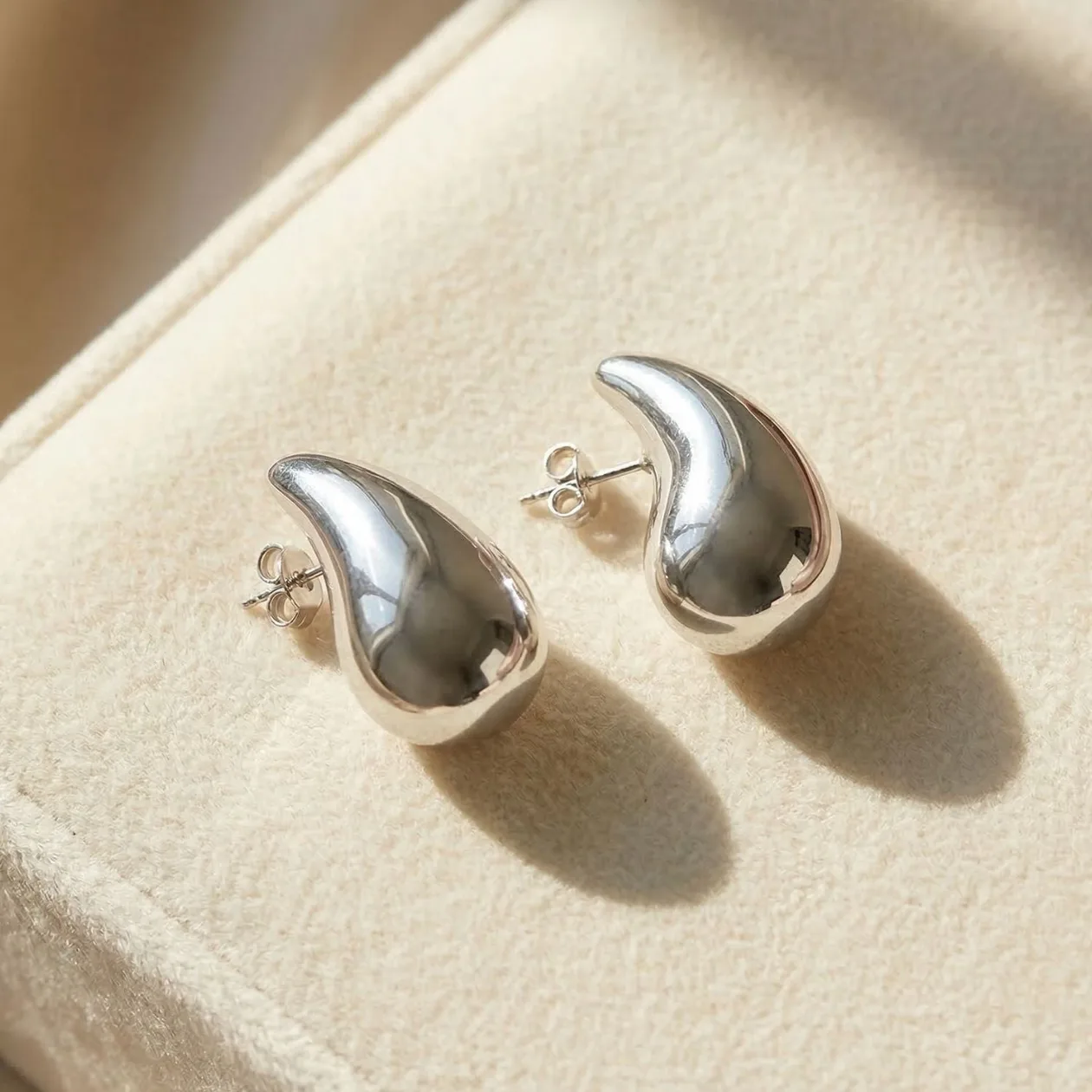 Small Sterling Silver Elegant Teardrop Earrings: the shop's own photo