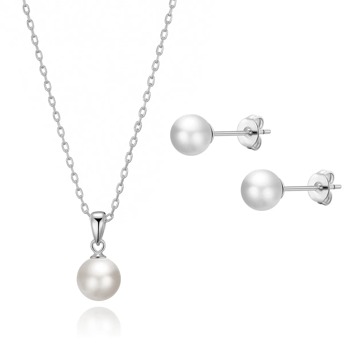 Sterling Silver White Shell Pearl Set: the shop's own photo