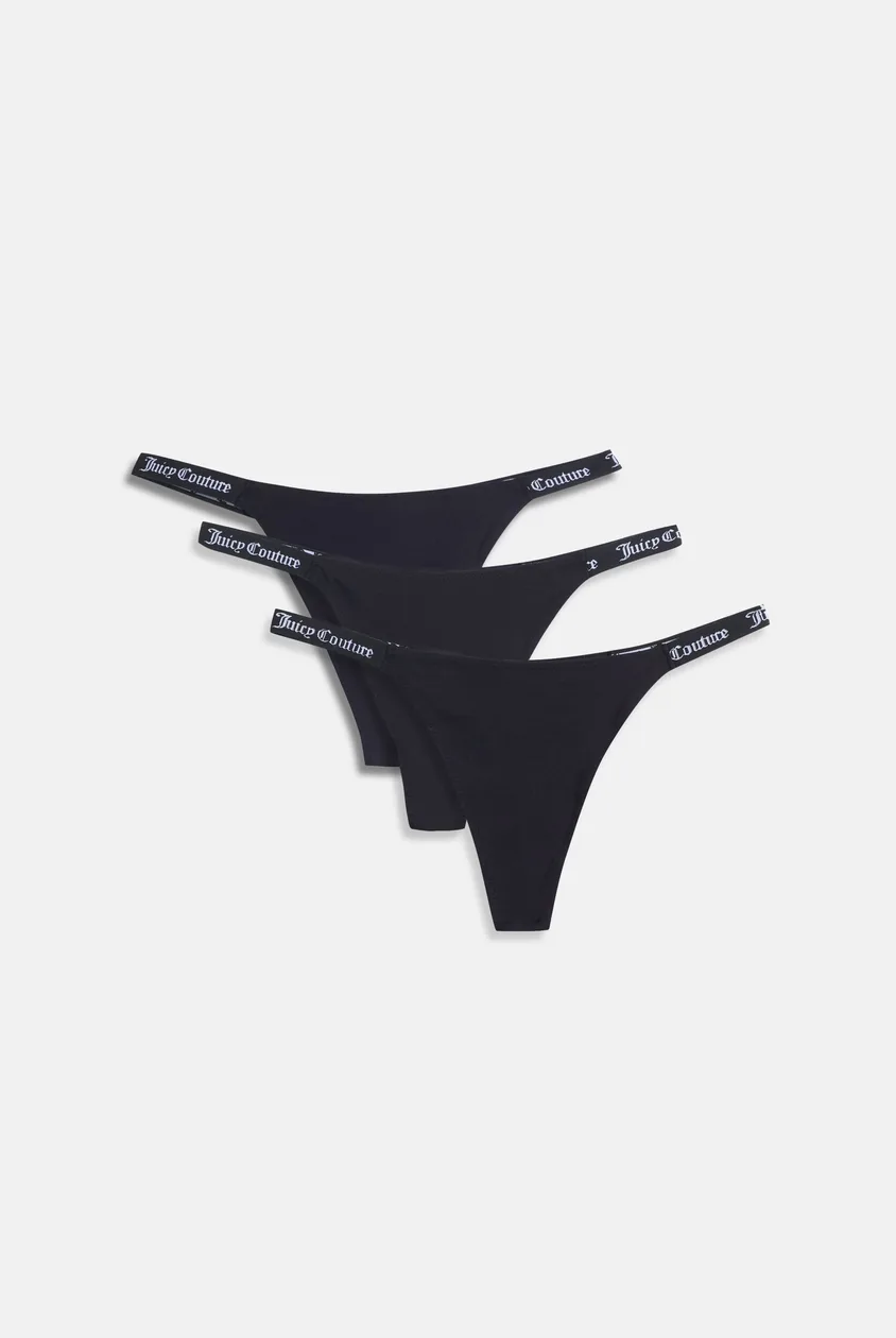 Black 3 Pack Cotton Thongs - S / Black: the shop's own photo