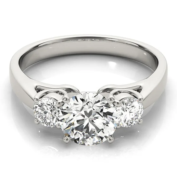 Three Stone Engagement Ring and Diamond Engagement Ring - 18k Yellow Gold / 0.50 Carat: the shop's own photo
