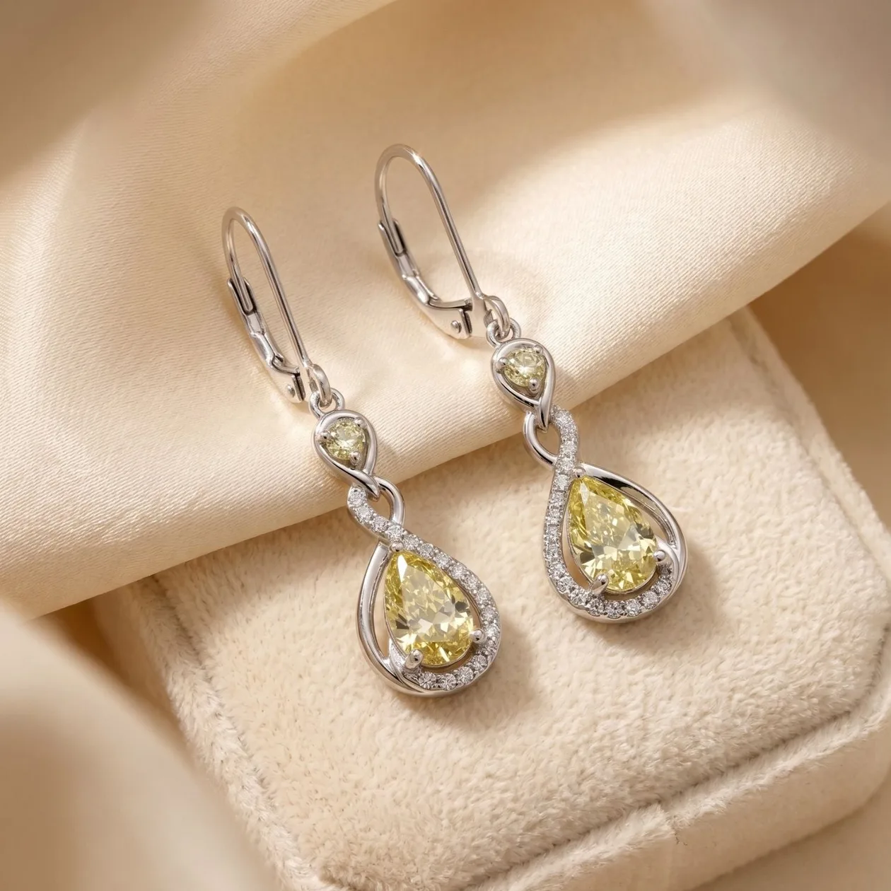 Sterling Silver Peridot August Birthstone Teardrop Dangle Earrings: the shop's own photo