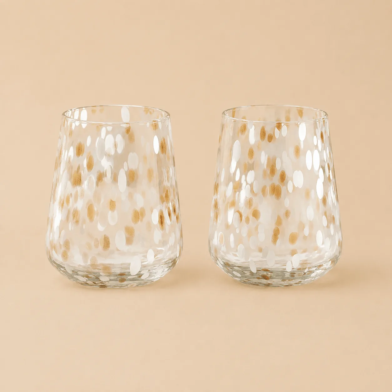 White Confetti Tumbler Glasses: the shop's own photo