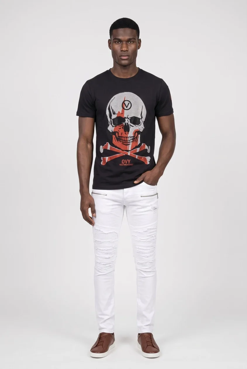 Ovy Vestimentaire Skull & Bones Black Tee: the shop's own photo