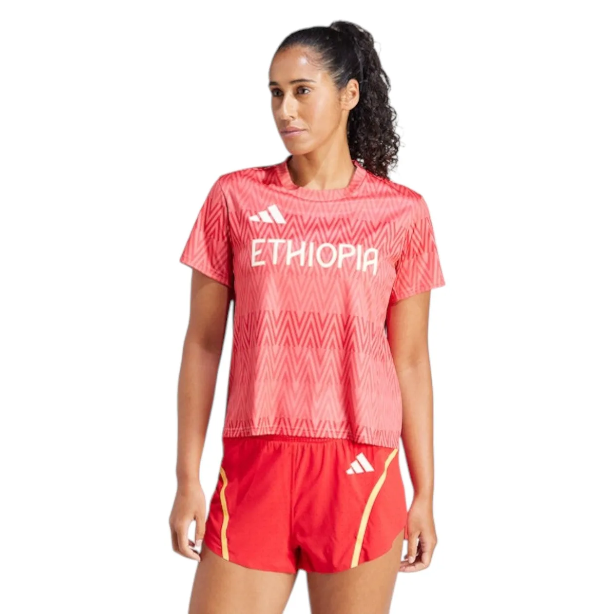 adidas Women's Team Ethiopia Training T-Shirt - Red | Size: XL: the shop's own photo