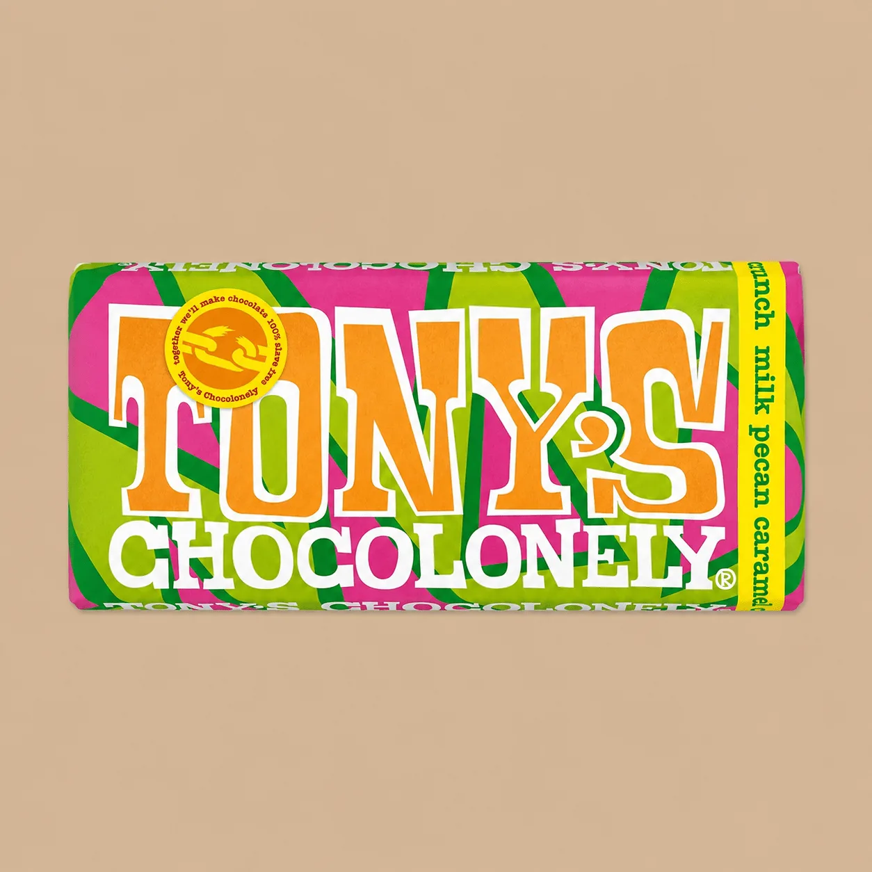 Tony's Chocolonely Pecan Caramel Crunch Milk Chocolate Bar 180g: the shop's own photo