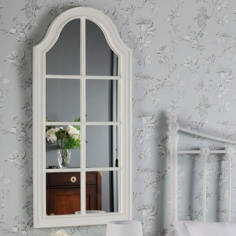 Laura Ashley Coombs Rectangle Mirror In Distressed Ivory Finish: the shop's own photo