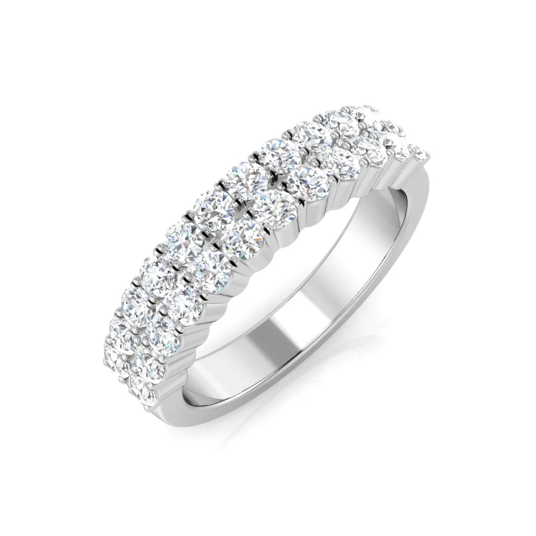 0.50-0.85ct Lab-Grown D/VVS Round Cut Diamond Castle Set Half Eternity Ring - 18k Yellow Gold / 0.75 Carat: the shop's own photo