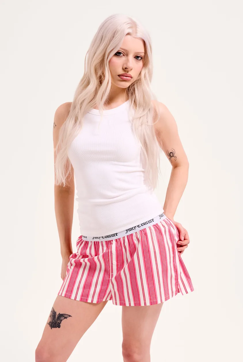 PINK STRIPE COTTON BOXER - XXS / Pink: the shop's own photo