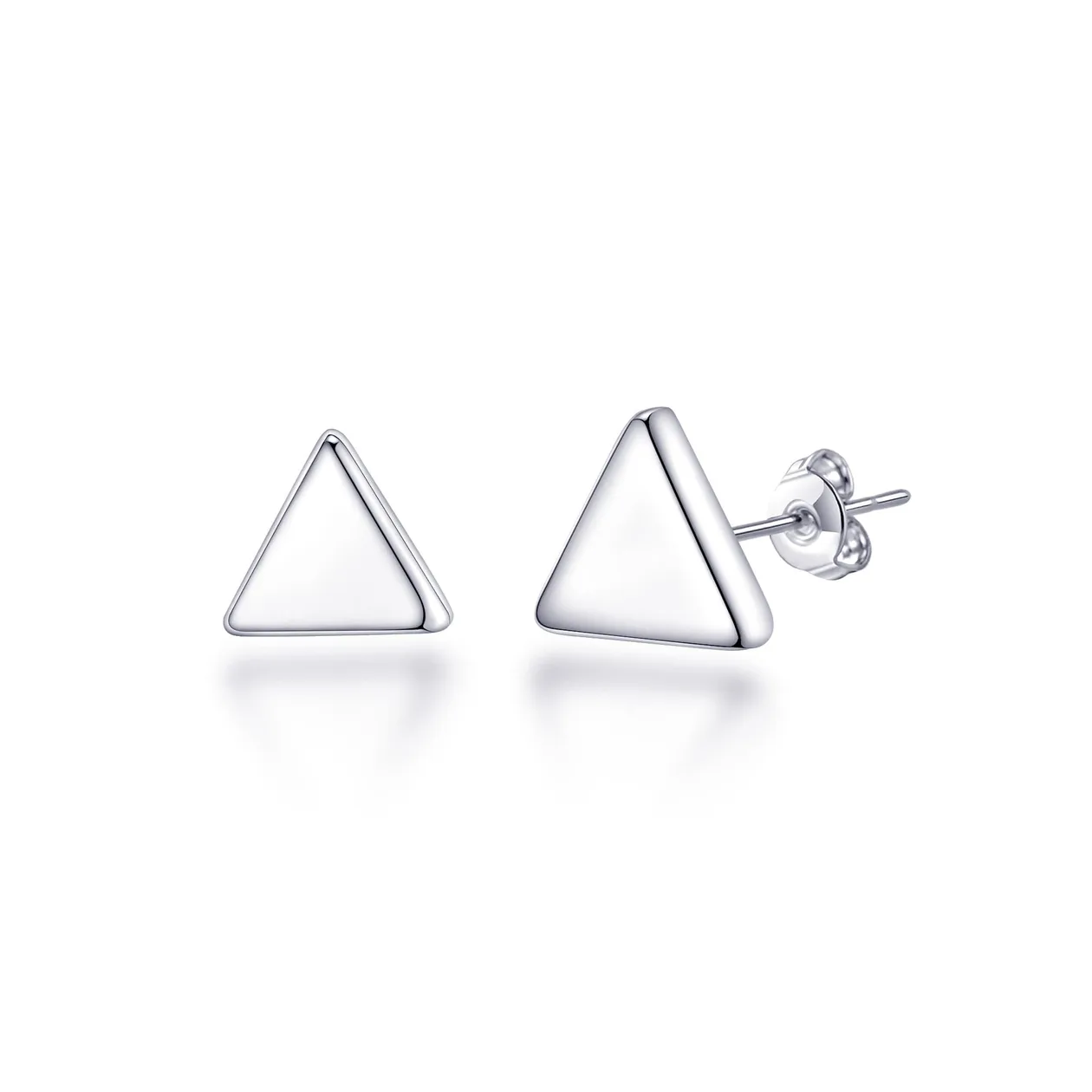 Sterling Silver Stud Earrings - Triangle: the shop's own photo