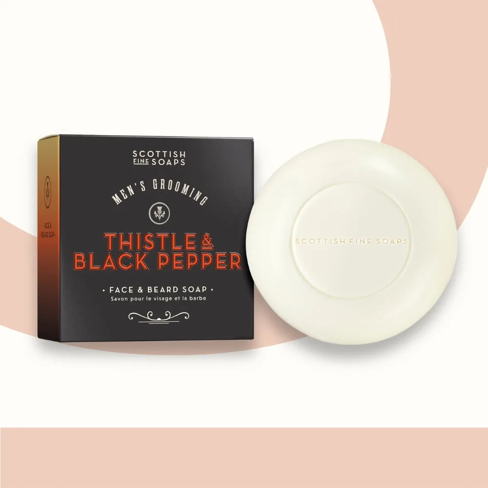 Thistle & Black Pepper Face & Beard Soap 100g: the shop's own photo