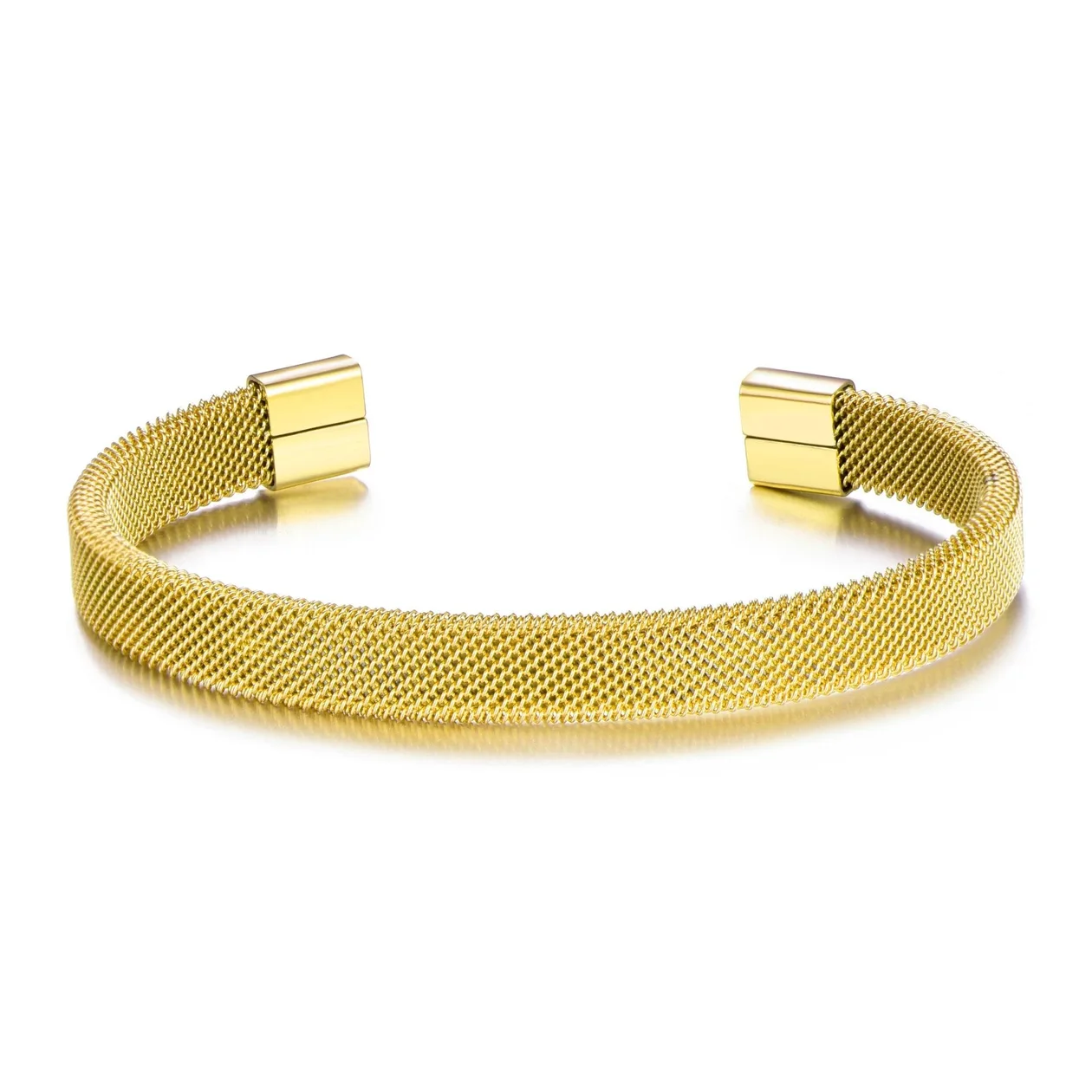Men's 18k Gold Plated Stainless Steel Mesh Cuff Bracelet: the shop's own photo