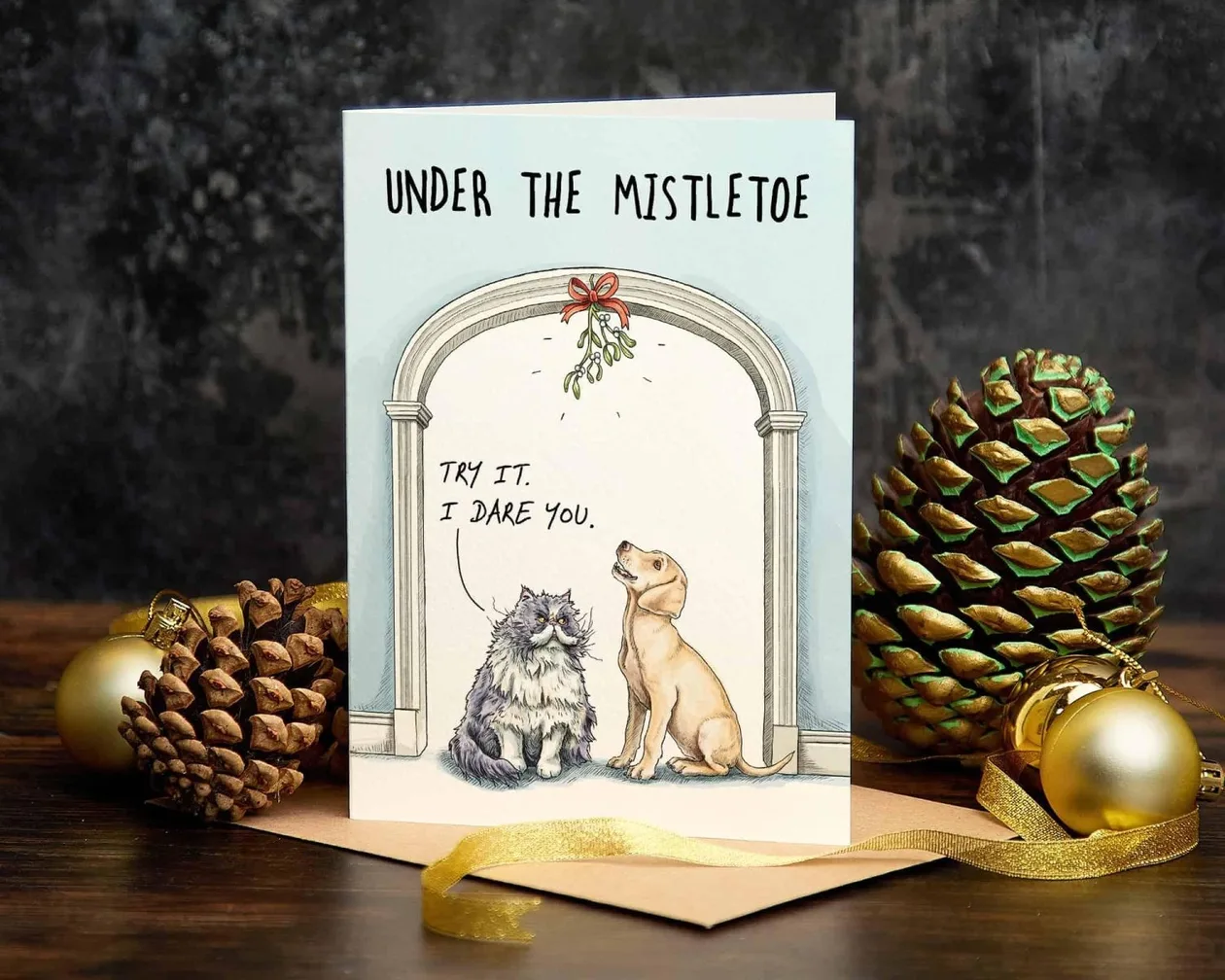 Mistletoe Kiss Christmas Card - Christmas Card: the shop's own photo