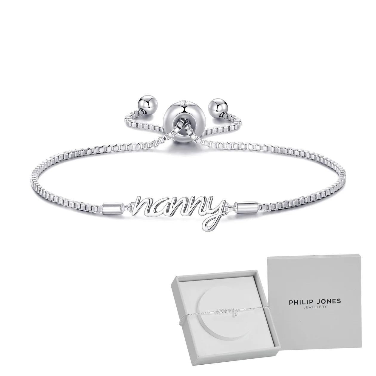 Silver Plated Nanny Bracelet Created with Zircondia® Crystals with Gift Box: the shop's own photo